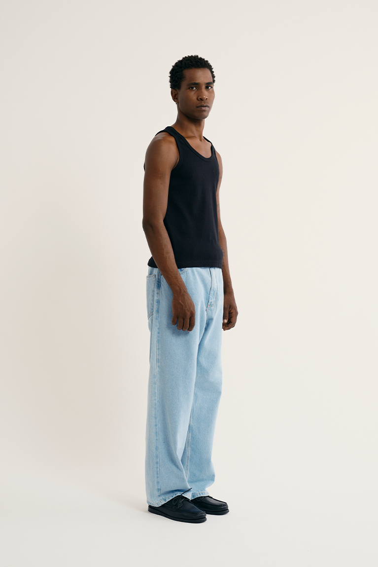 Standard Ribbed Tank Top - Black