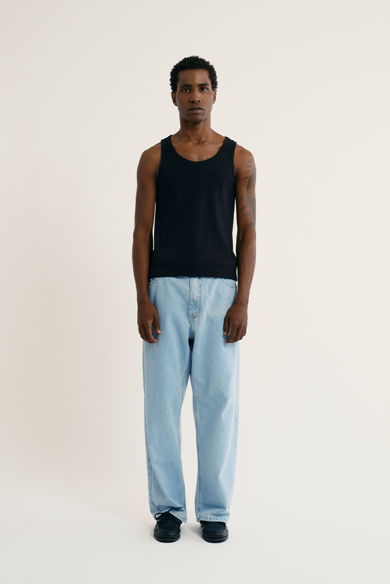 Standard Ribbed Tank Top - Black
