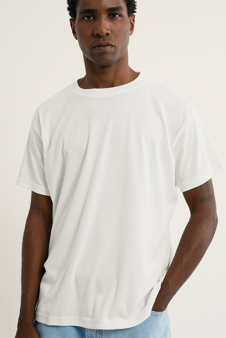 Heavy T-Shirt Embroidered Logo - Off