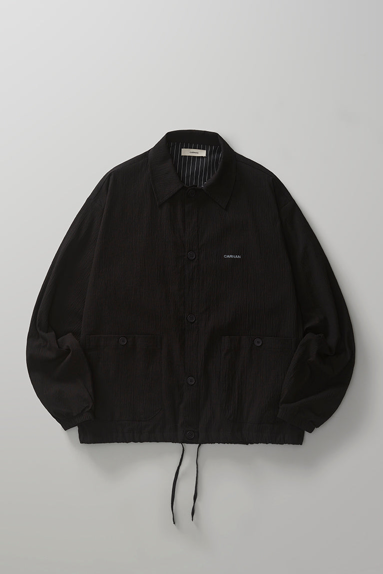 Seersucker Kaze Jacket - Black