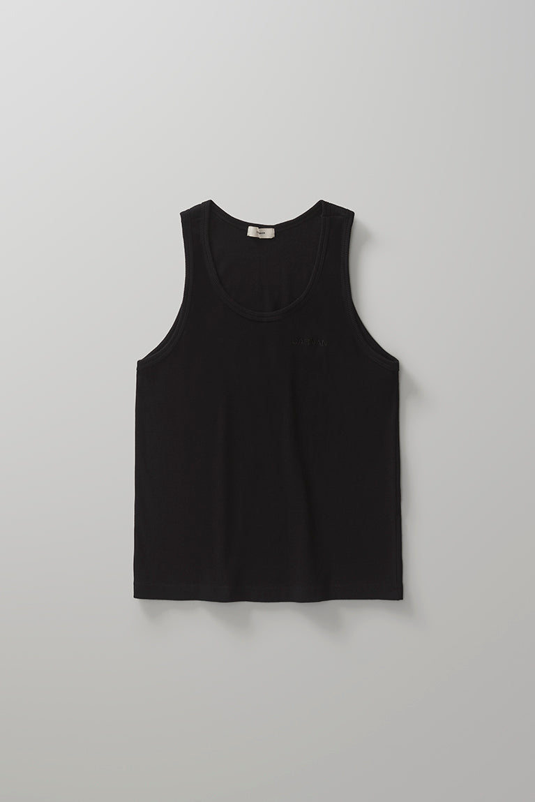 Standard Ribbed Tank Top - Black