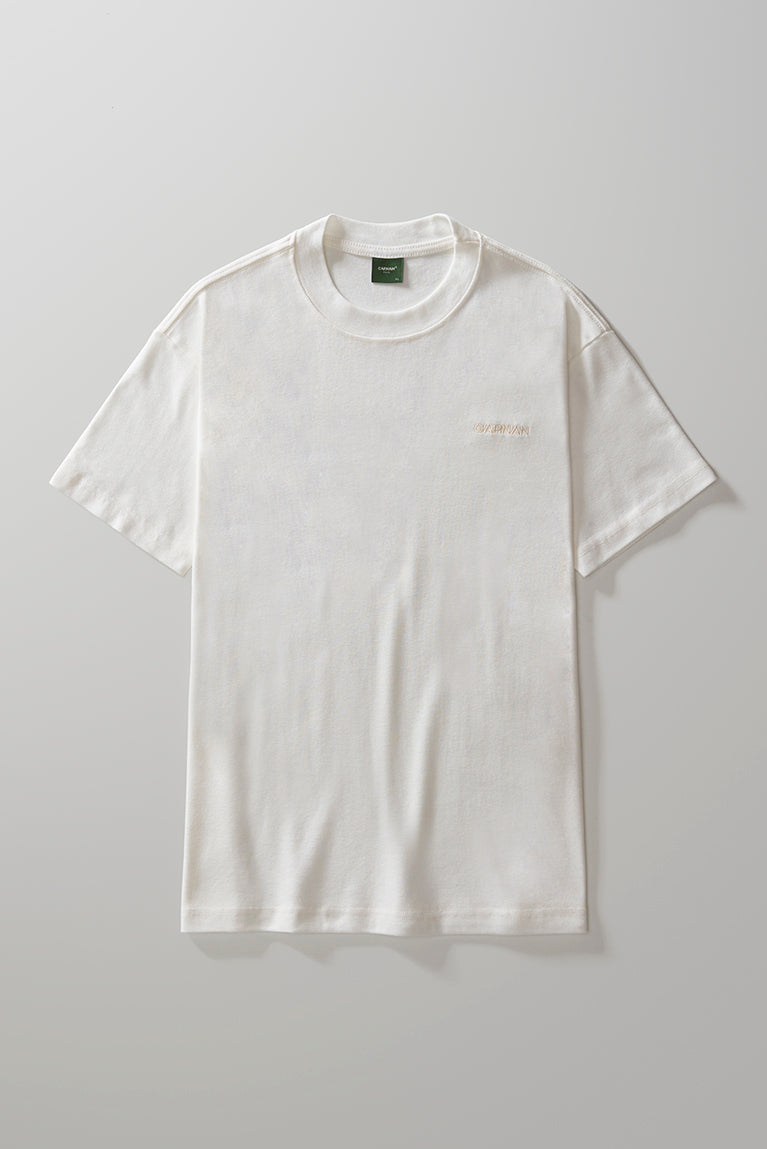 Heavy T-Shirt Embroidered Logo - Off