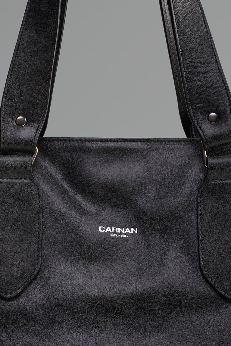 Satchel Bag - Distressed Black