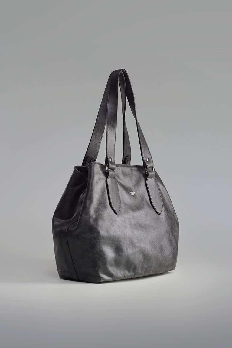 Satchel Bag - Distressed Black
