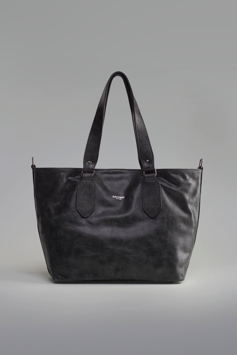 Satchel Bag - Distressed Black