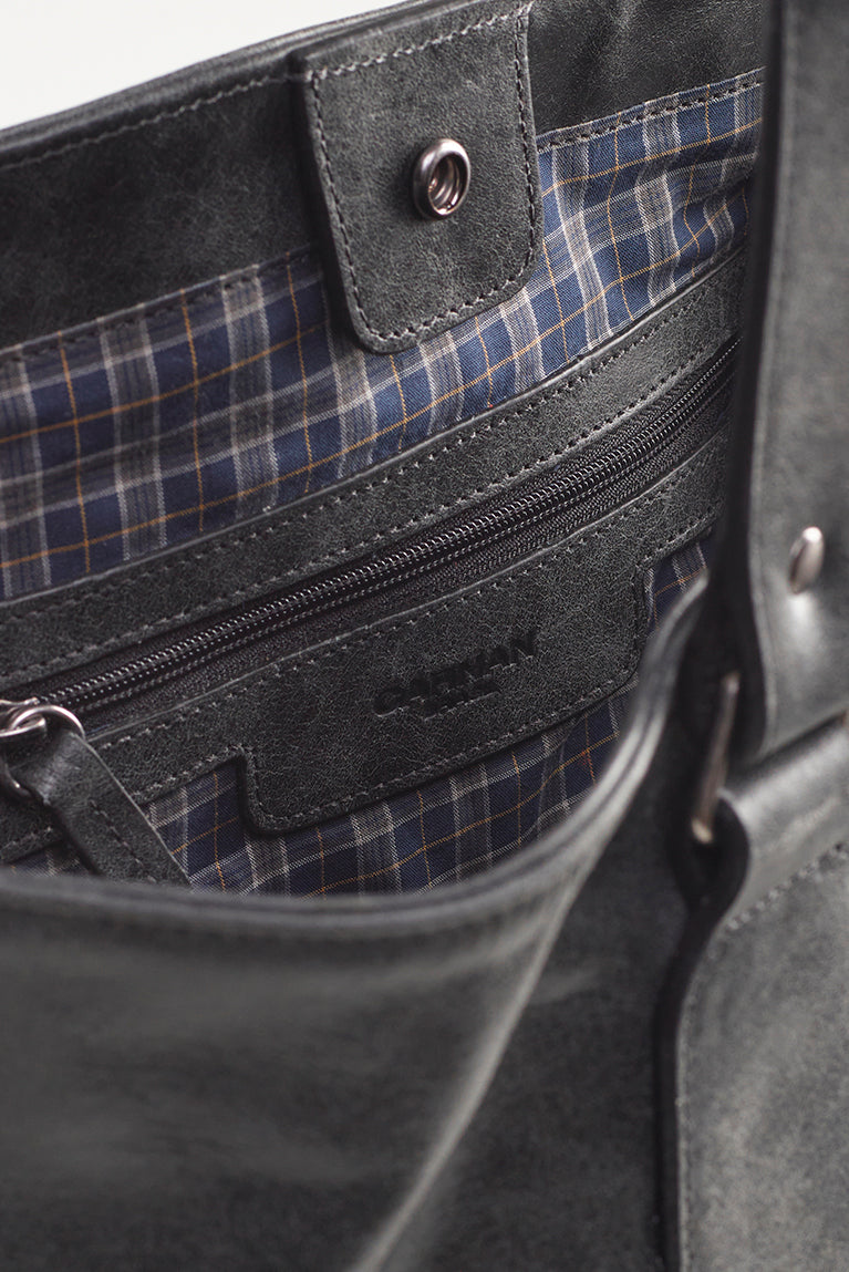 Satchel Bag - Distressed Black