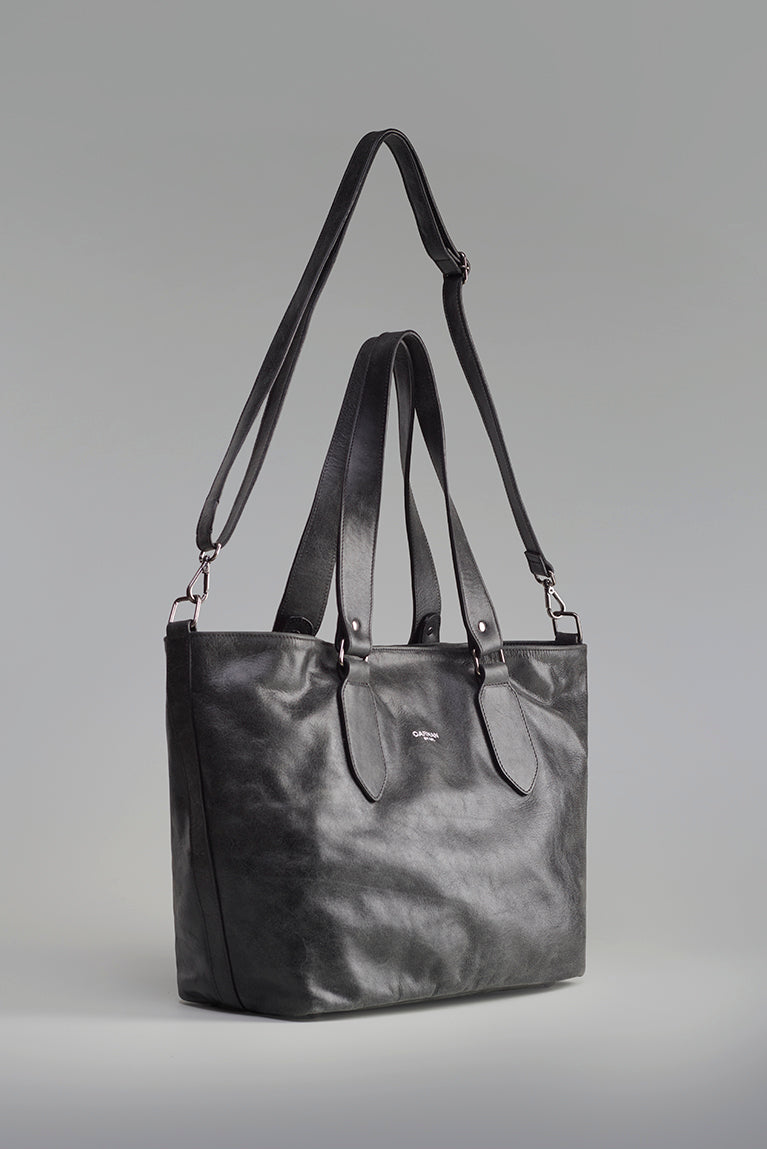 Satchel Bag - Distressed Black