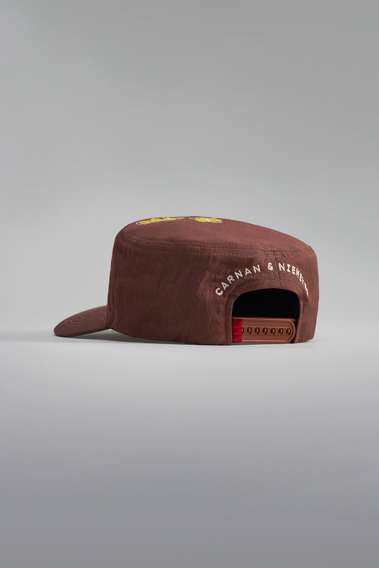Pillbox Draw Hat - Brown