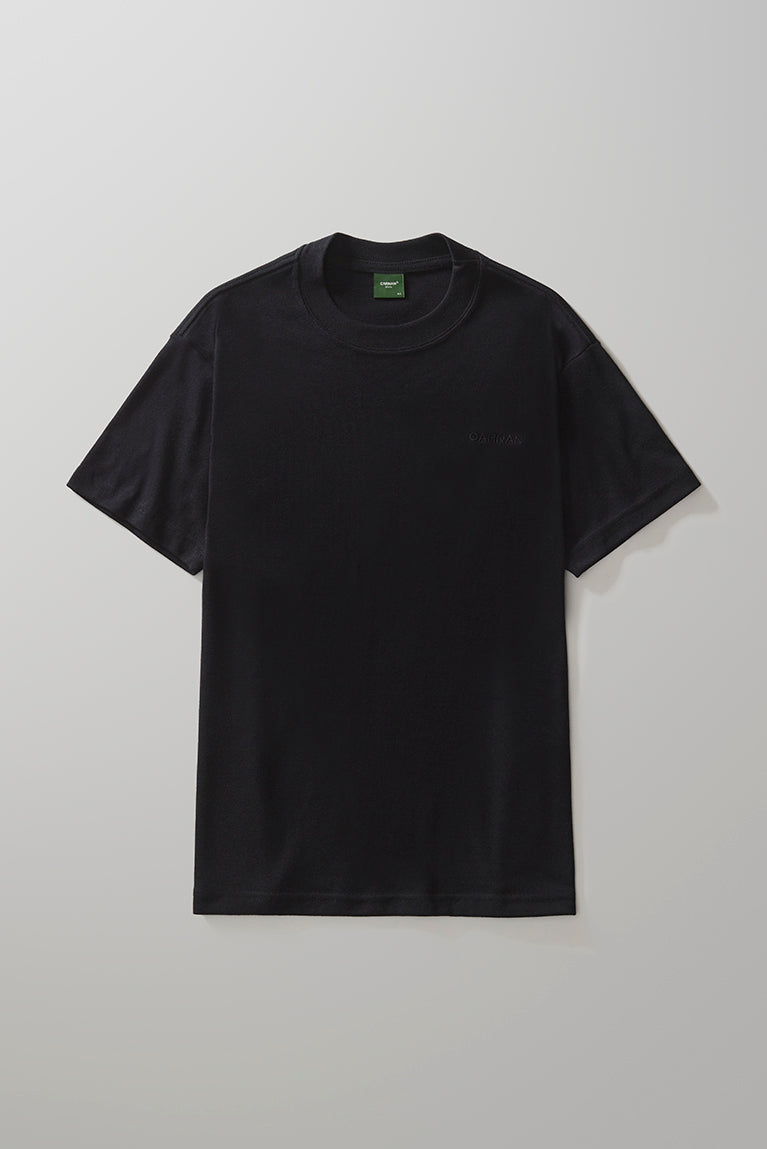 Heavy T-Shirt Embroidered Logo - Black