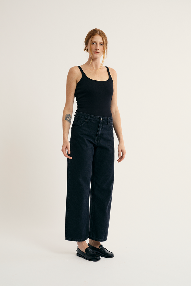 Standard Ribbed Top - Black