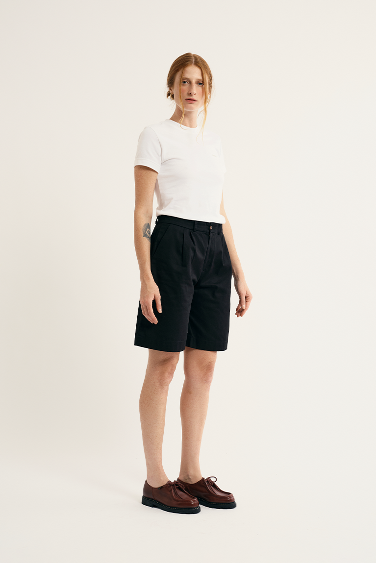Tailored Twill Shorts - Black