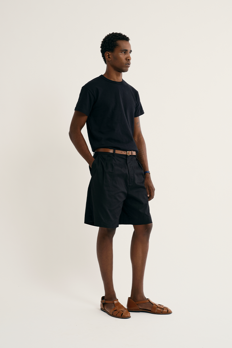 Tailored Twill Shorts - Black