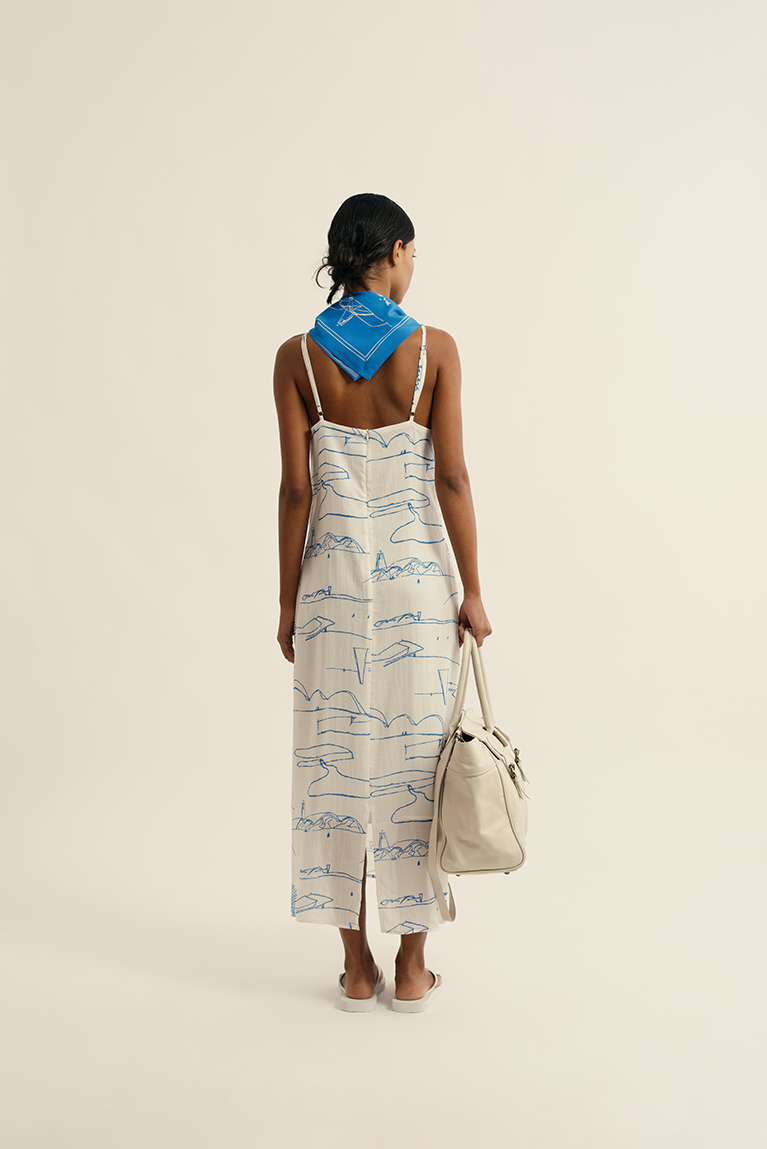 Sketches Scarf - Blue