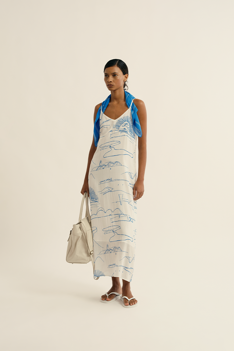 Sketches Scarf - Blue