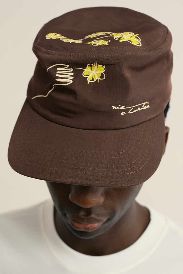 Pillbox Draw Hat - Brown