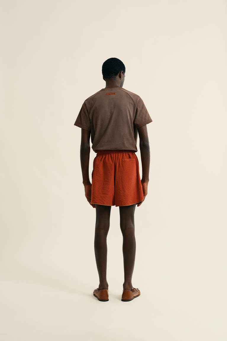 Buttoned Volley Shorts - Red