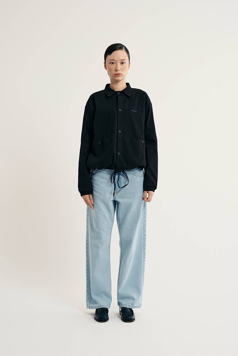 Seersucker Kaze Jacket - Black