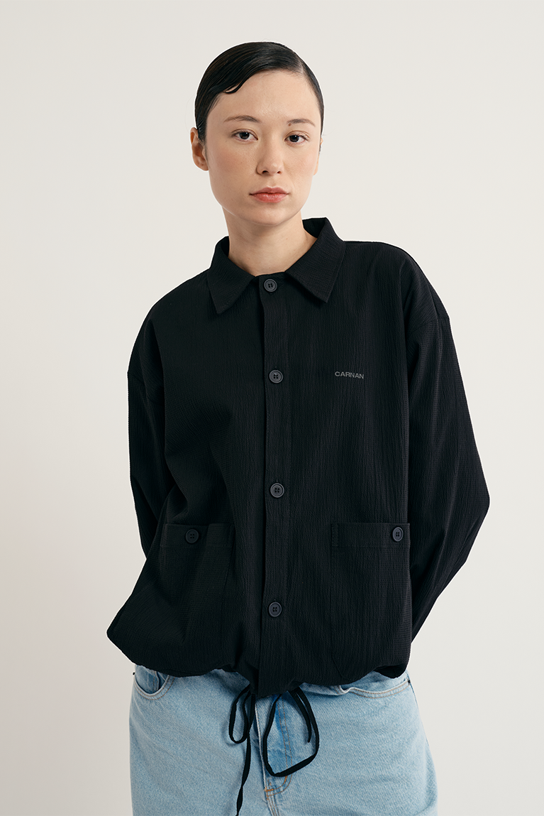 Seersucker Kaze Jacket - Black