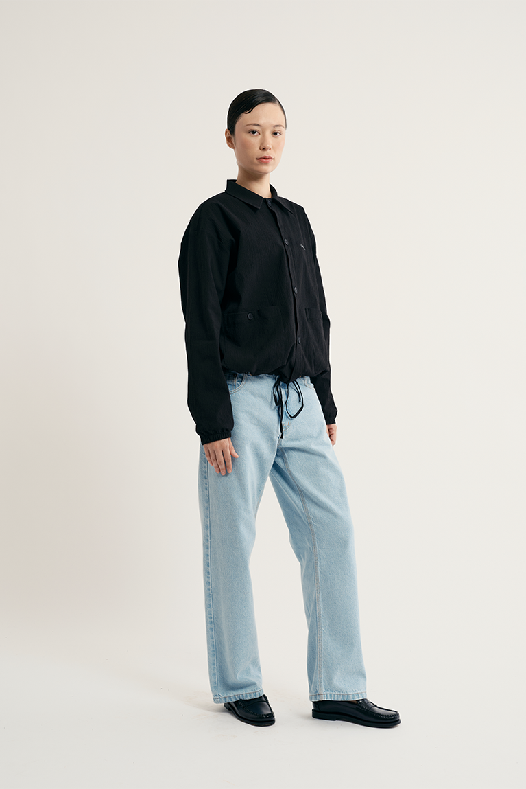 Seersucker Kaze Jacket - Black